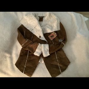 Faux leather and shearling jacket